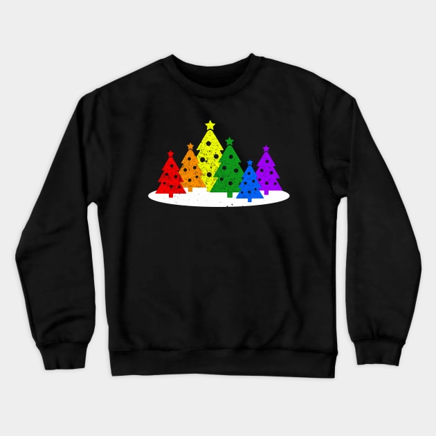 Gay Pride Christmas Trees Crewneck Sweatshirt by Muzehack